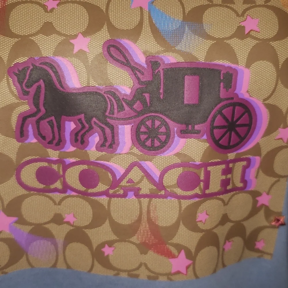 Coach Disco Stars Tshirt sz L - Picture 3 of 8